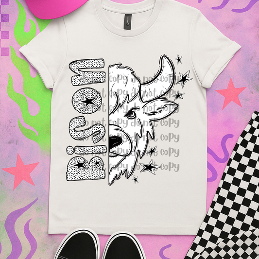 Bison dotted half mascot - DTF TRANSFER (PHDC JU25)
