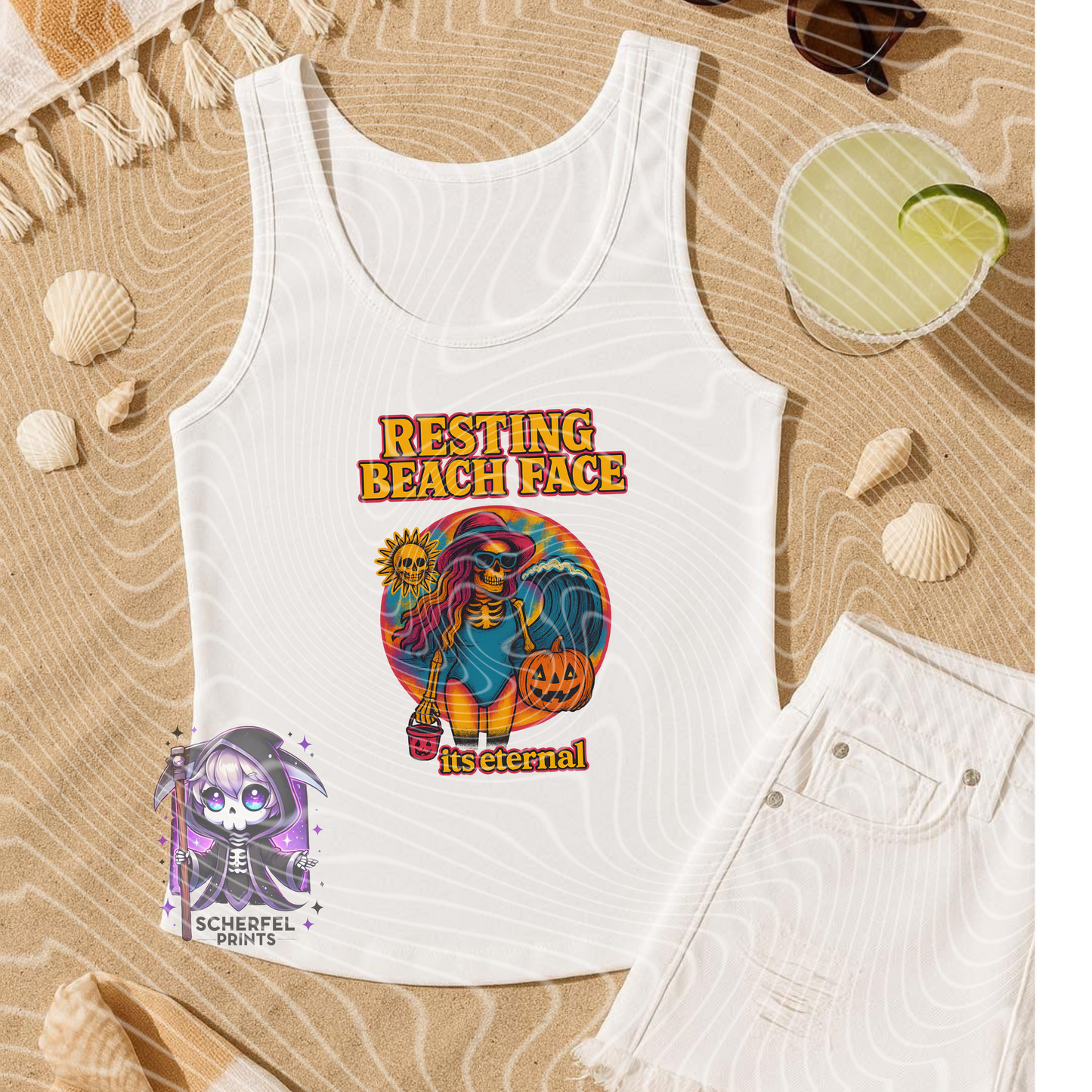 Resting beach face - DTF TRANSFER (Spooky Summer Collab)