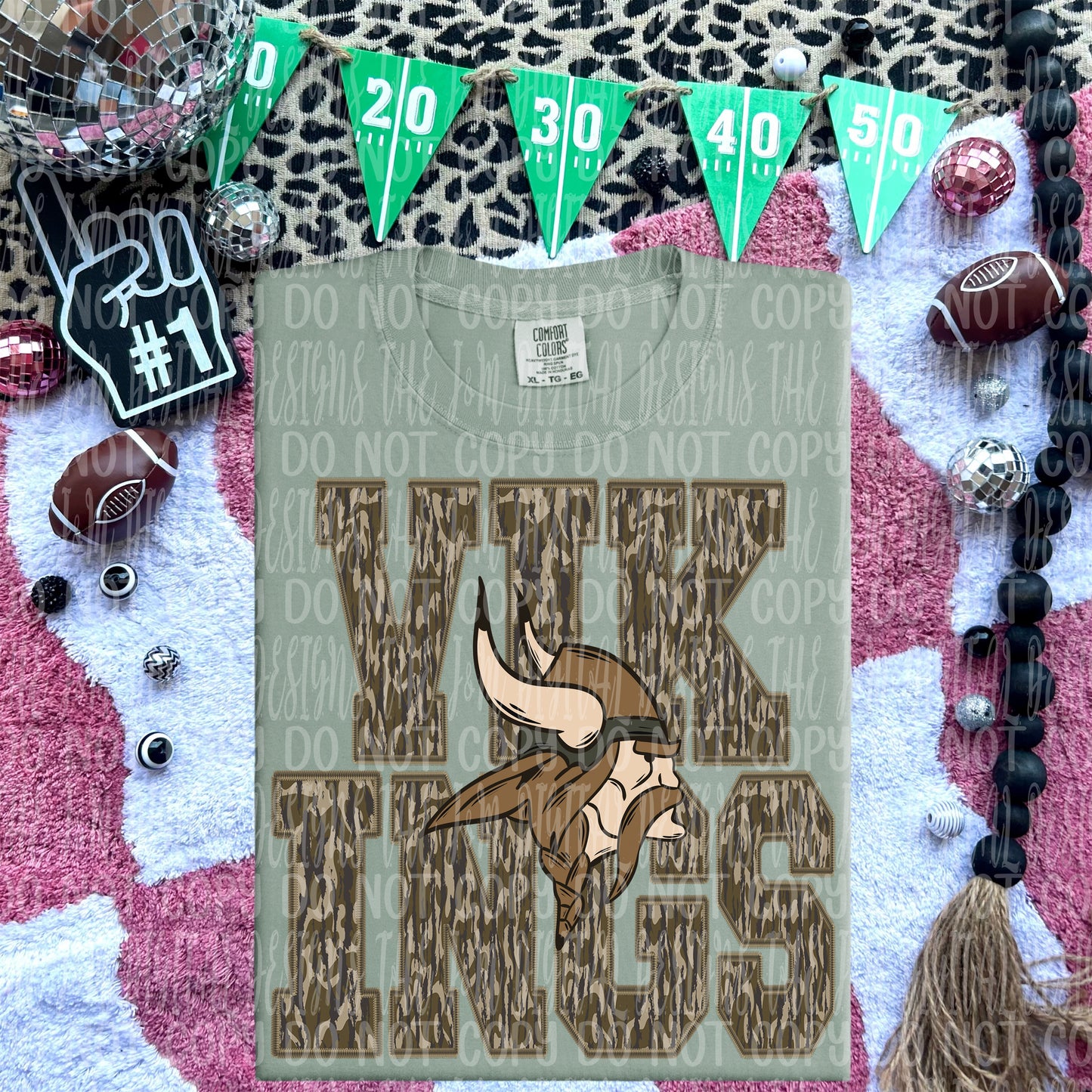 Vikings - mascot camo - DTF TRANSFER (JMD)