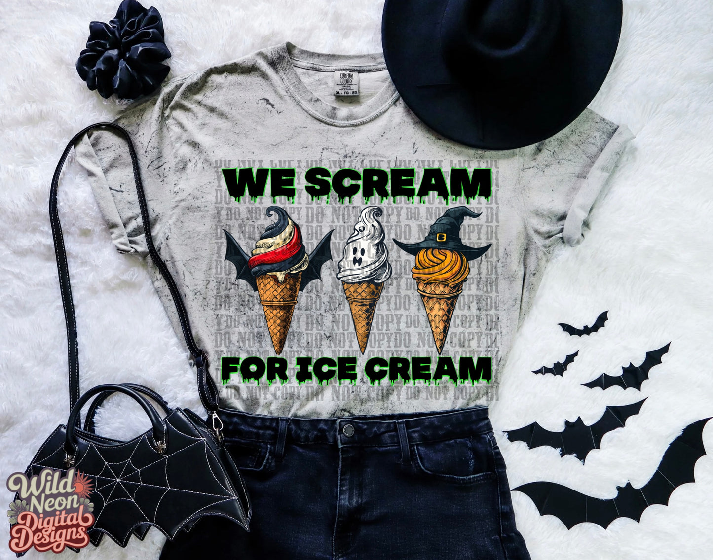 We Scream for Ice Cream (cones) DTF TRANSFER (Spooky Summer Collab)