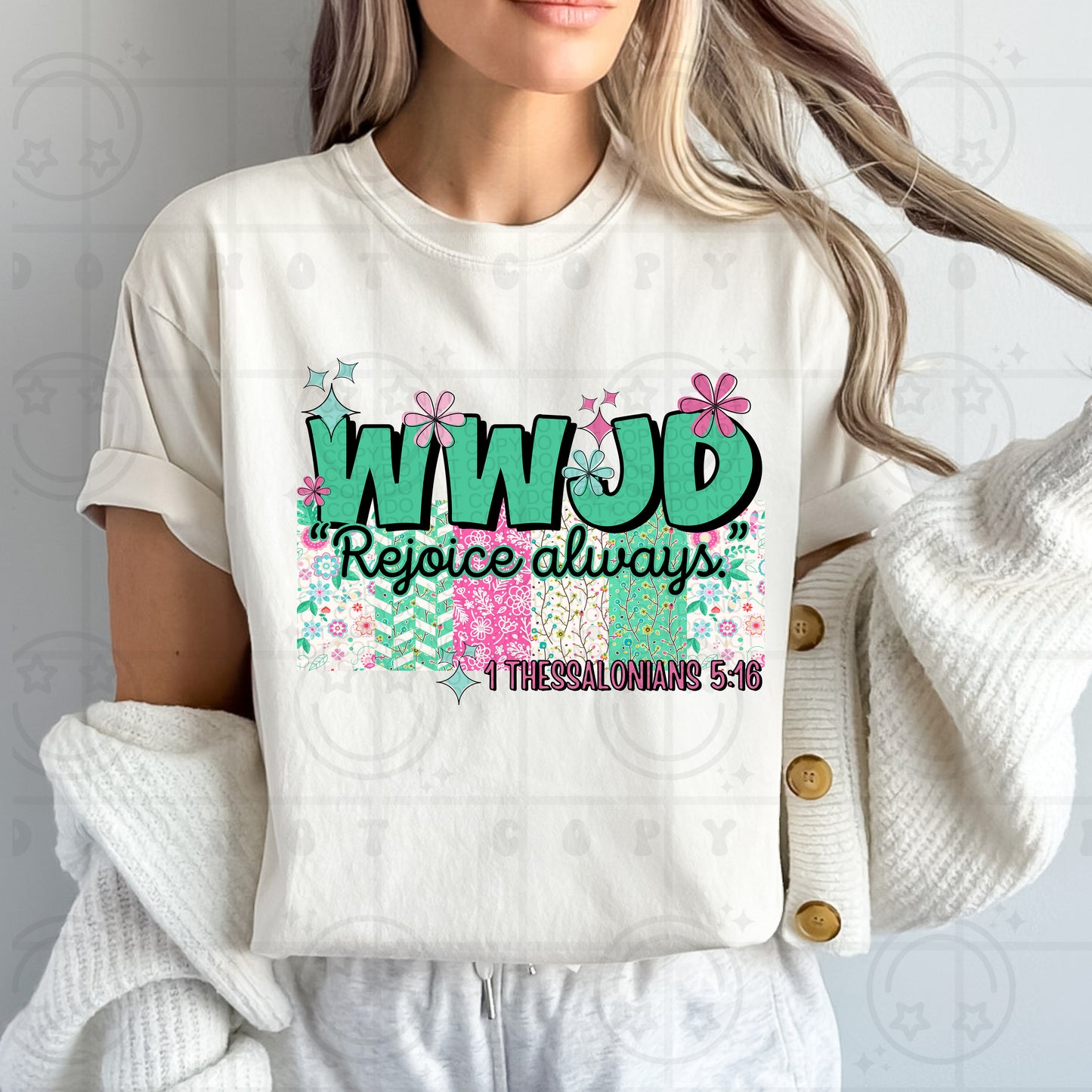 WWJD Rejoice-DTF TRANSFER (HWD/Mar25)