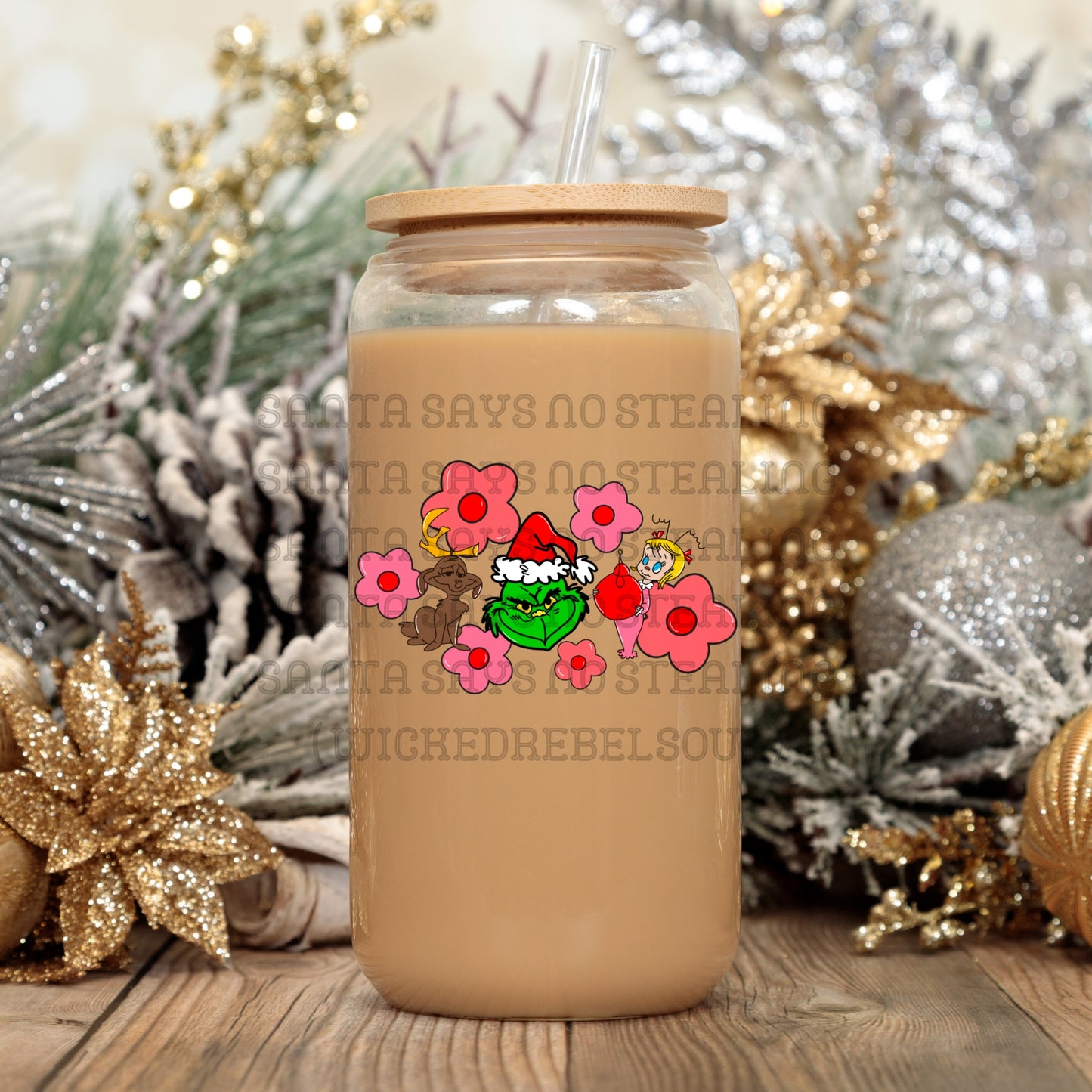 Grouch floral - UV DTF DECAL (Xmas in July Collab saved/BBDc)