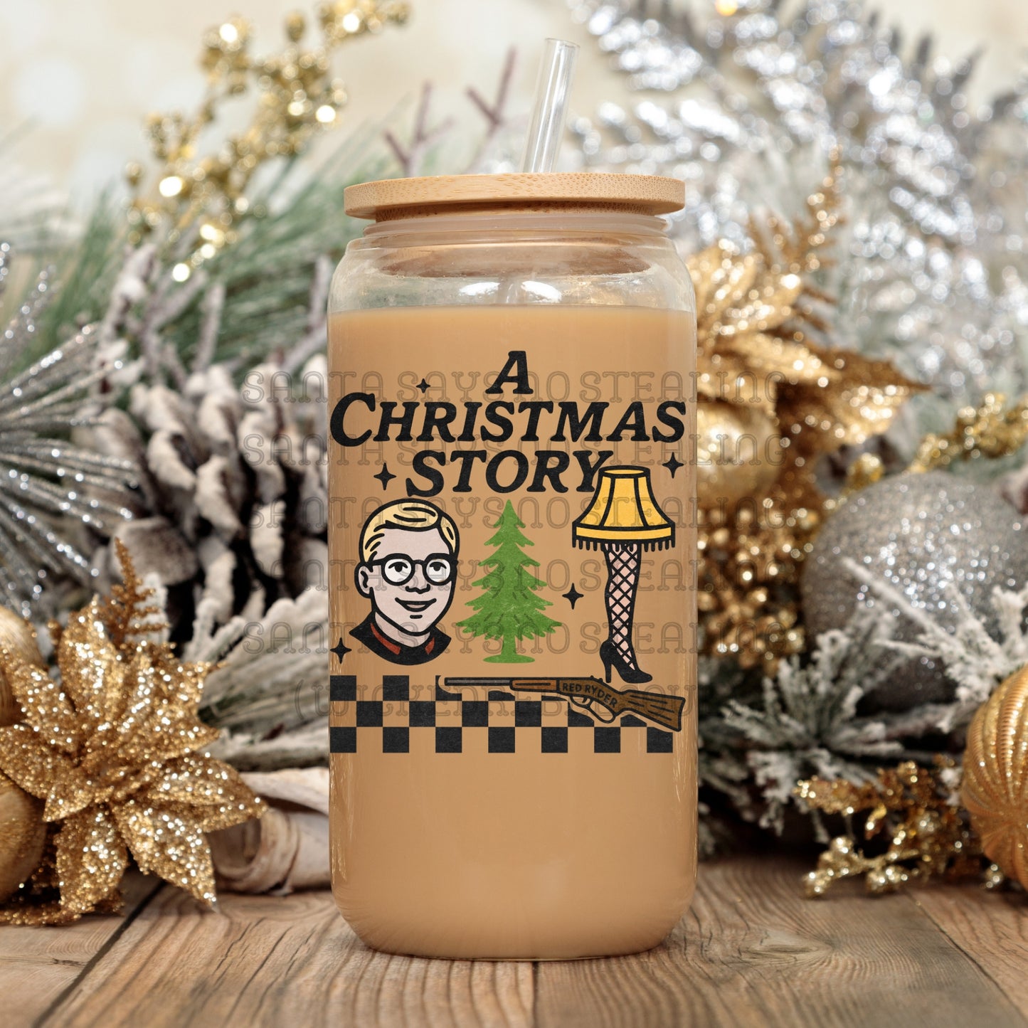 Christmas story retro - UV DTF DECAL (Xmas in July Collab saved/BBDc)