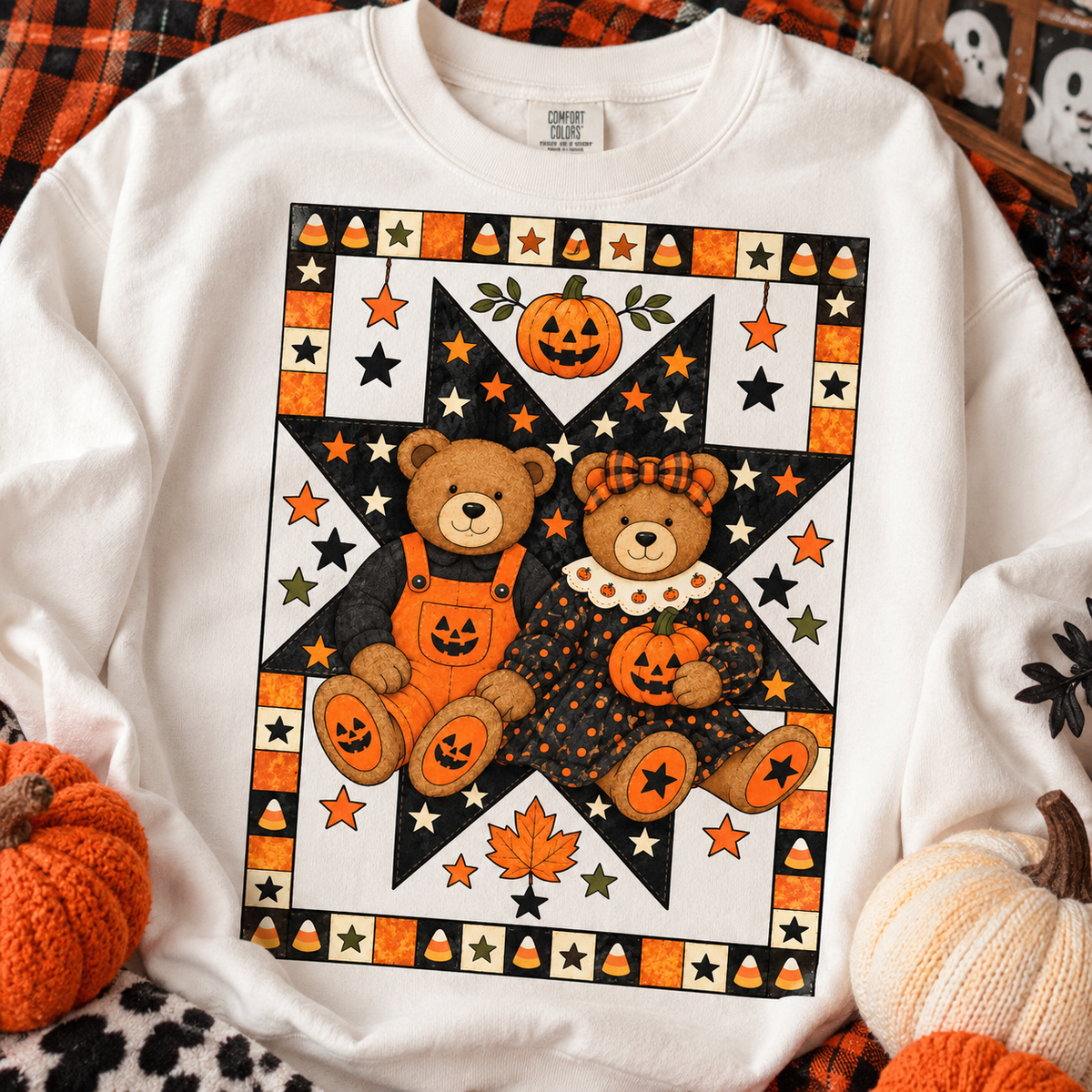 Vintage Halloween teddy bears - DTF TRANSFER (CS)