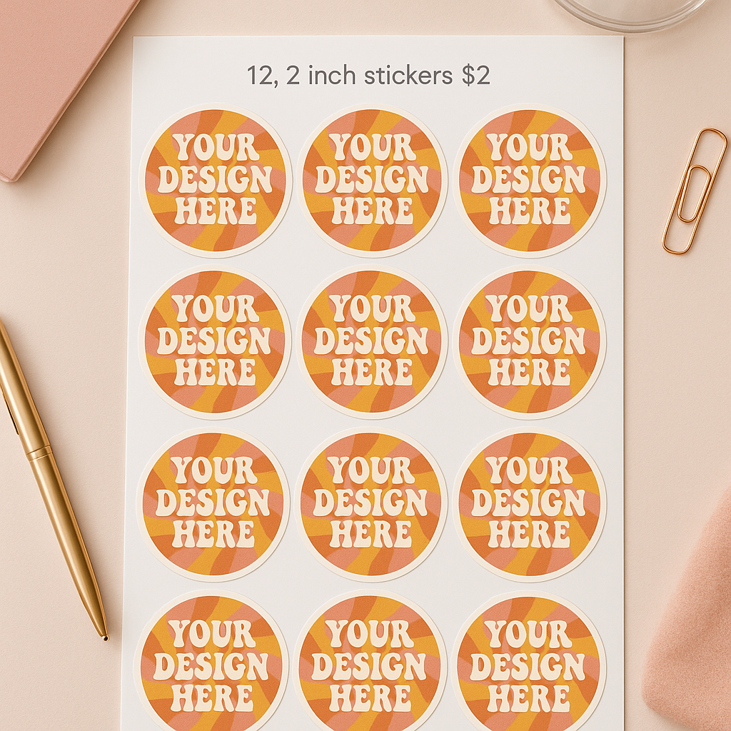 2 inch circle custom sticker sheets - matte