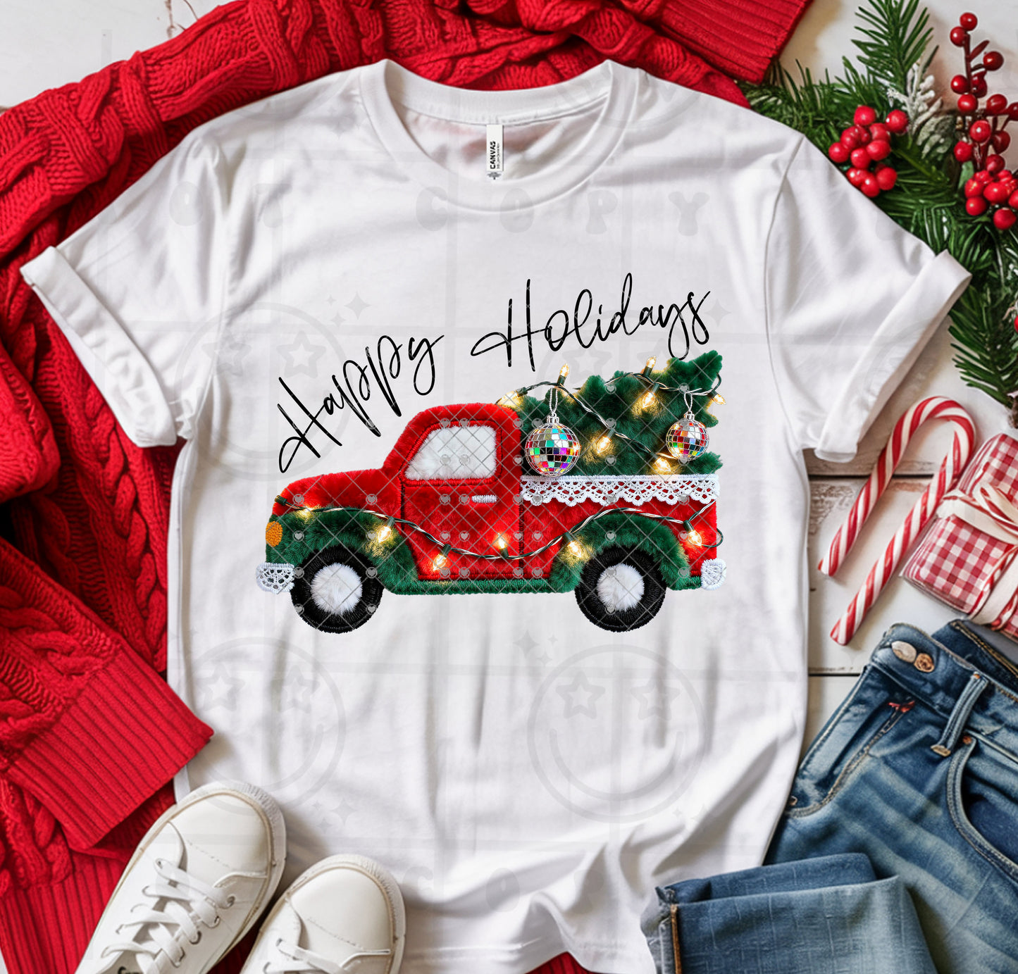 Happy holidays vintage truck (DTF TRANSFER) HWD NOV25