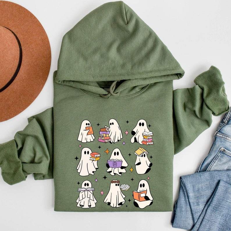 Ghosts reading books with star accents - DTF TRANSFER ONLY