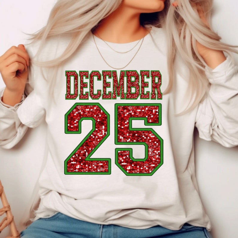 Faux Glitter December 25 - DTF TRANSFER