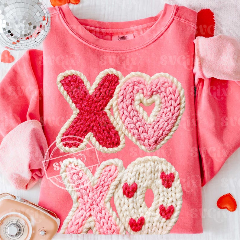 XOXO faux crochet knit - DTF TRANSFER
