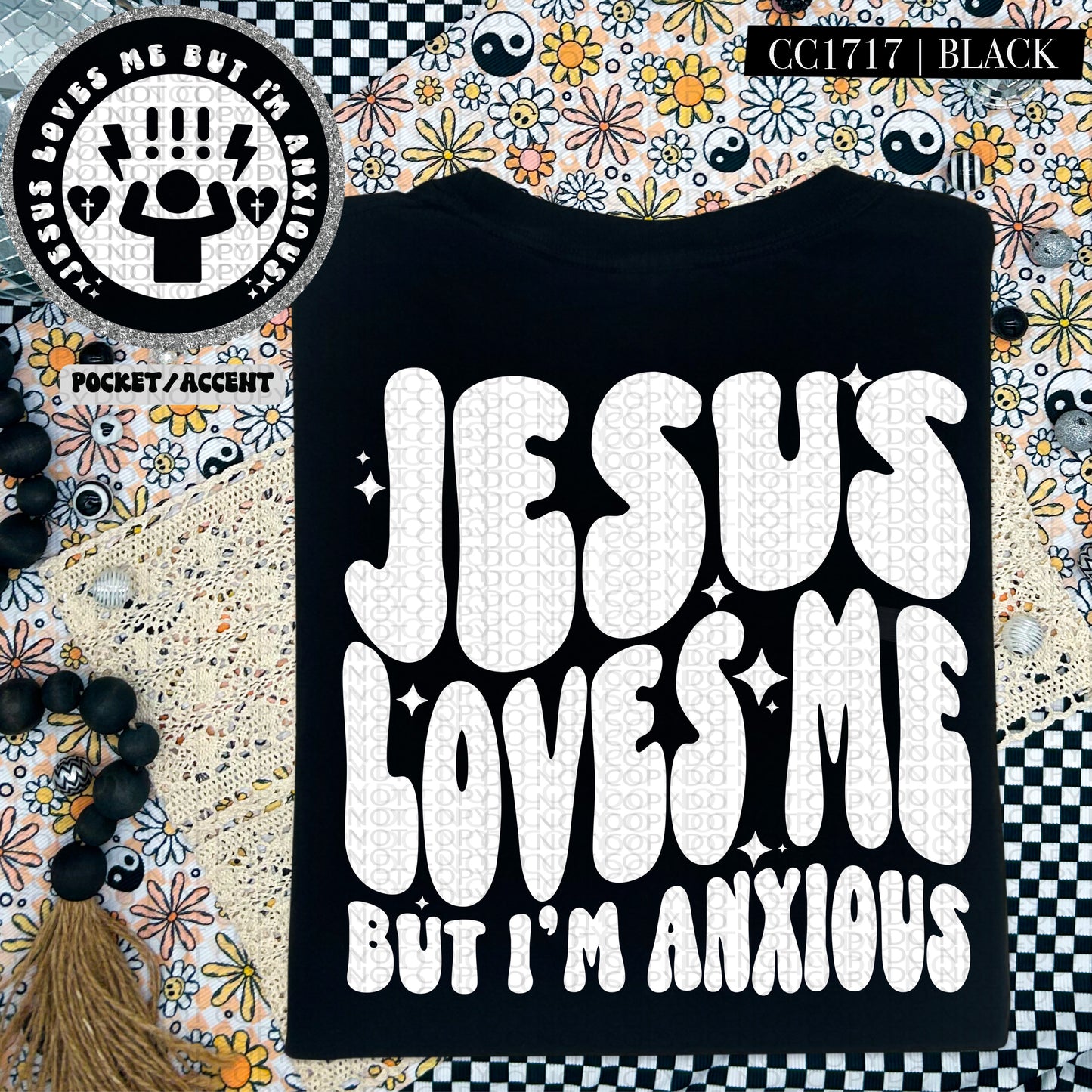 Jesus loves me but I'm anxious(white)-DTF TRANSFER (HWD/F25)