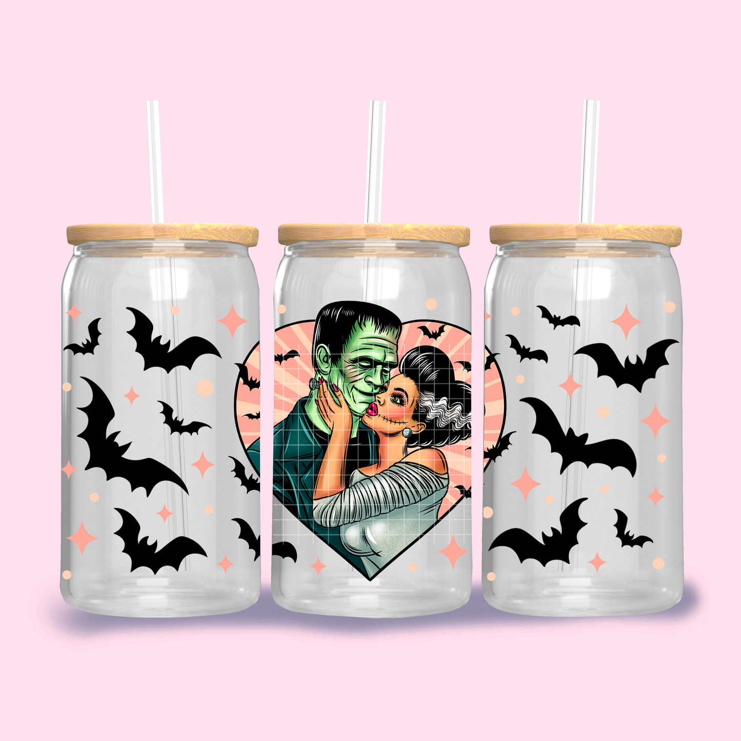 I was made for you Frankenstein and Bride - UV dtf wrap 16oz libbey : GD