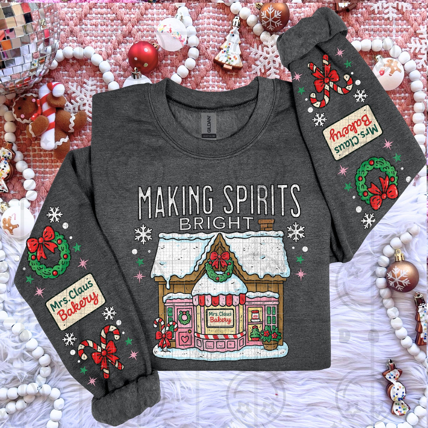 Making spirits bright Mrs Claus bakery - DTF TRANSFER (HWD NOV25)