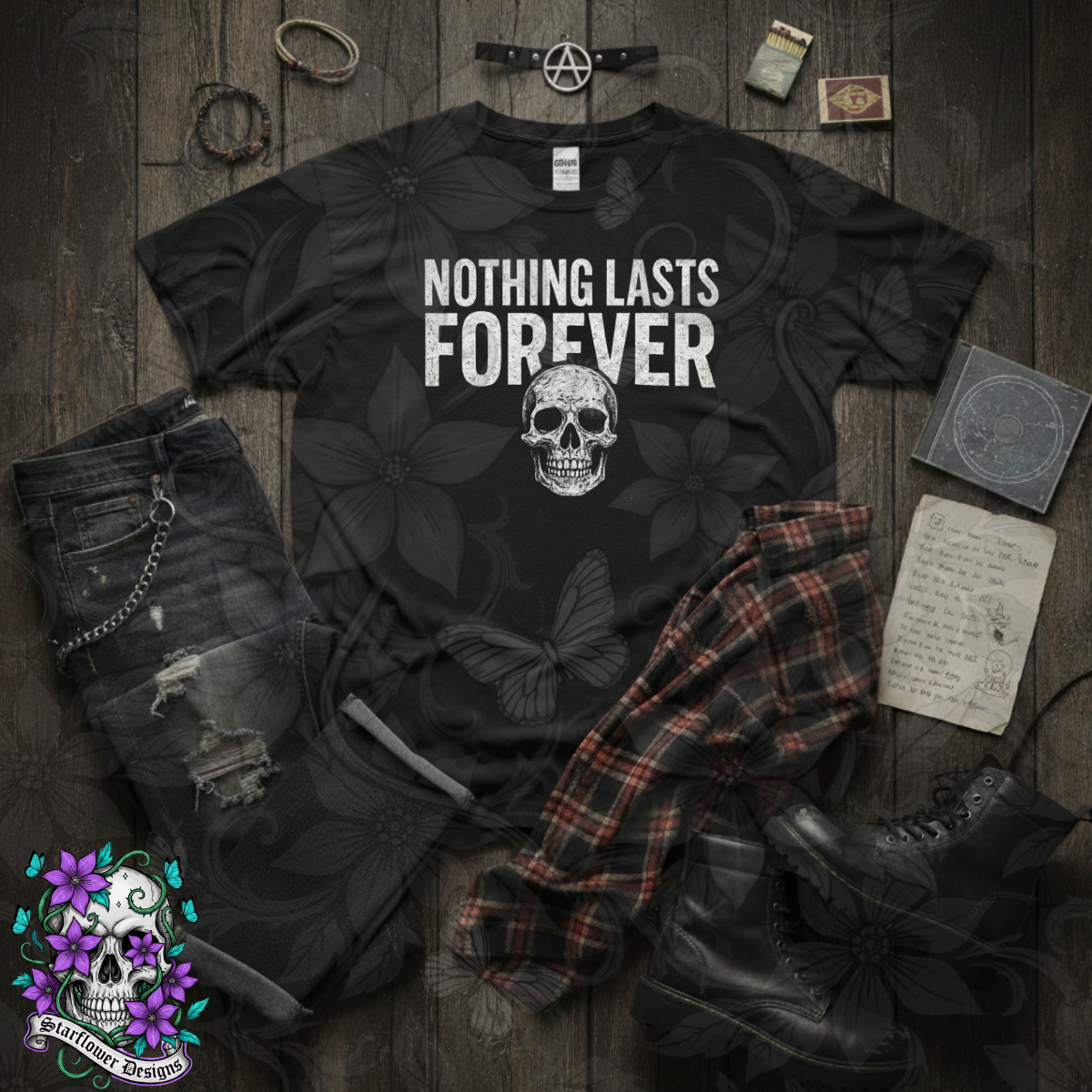 Nothing Lasts Forever (White) -DTF TRANSFER (Raisedon90s)