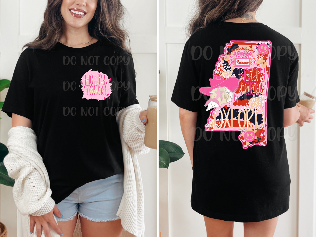 Oxford Mississippi ; preppy pink mascot drop ; DTF TRANSFER