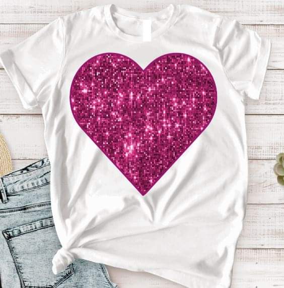 Dark Pink Heart - DTF TRANSFER (TD)