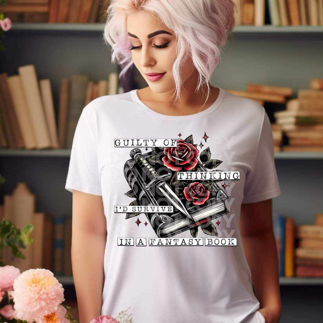 Guilty Of Thinking I'd Survive - DTF TRANSFER (BOOKISH COLLAB RHD & TED)