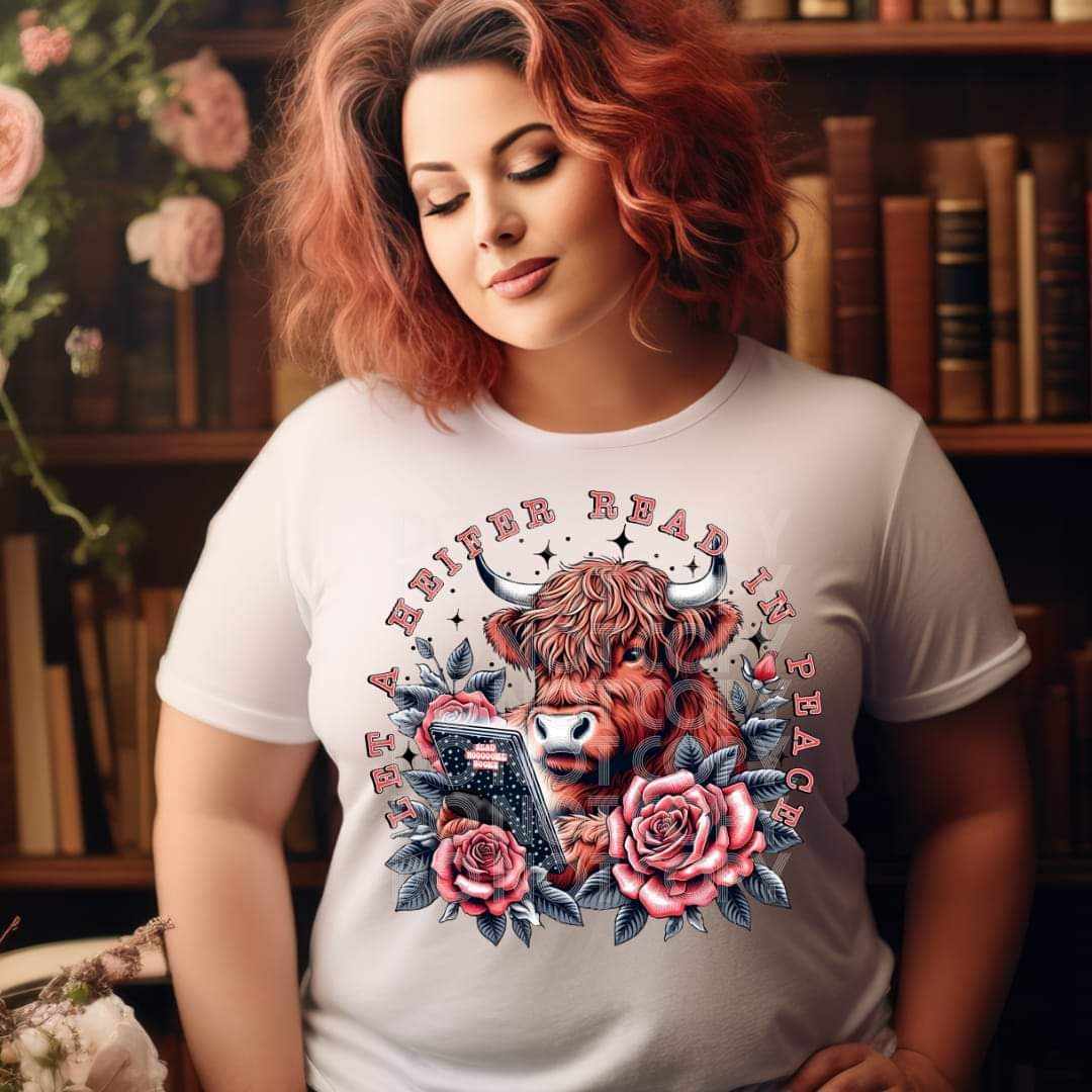 Let A Heifer Read In Peace Kindle - DTF TRANSFER (BOOKISH COLLAB RHD & TED)