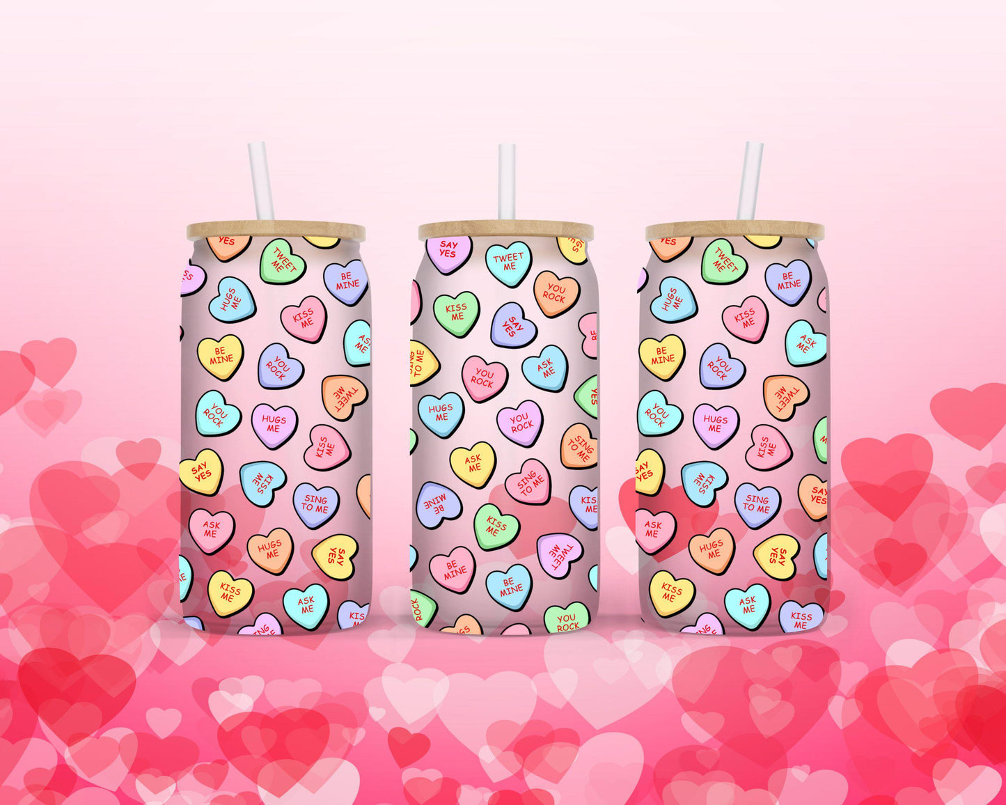 Candy Hearts Club - UV dtf wrap 16oz libbey : EXCLUSIVE DESIGN