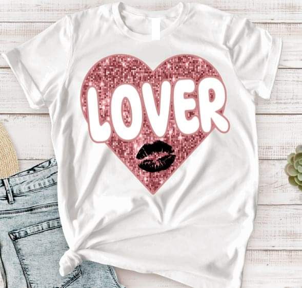 Lover Heart Pink - DTF TRANSFER (TD)