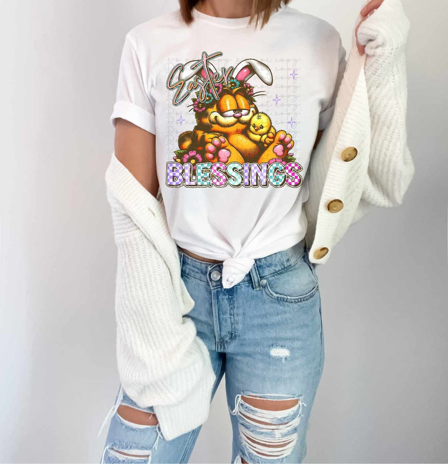 Easter Blessings cat - DTF TRANSFER (TED/CST Easter)