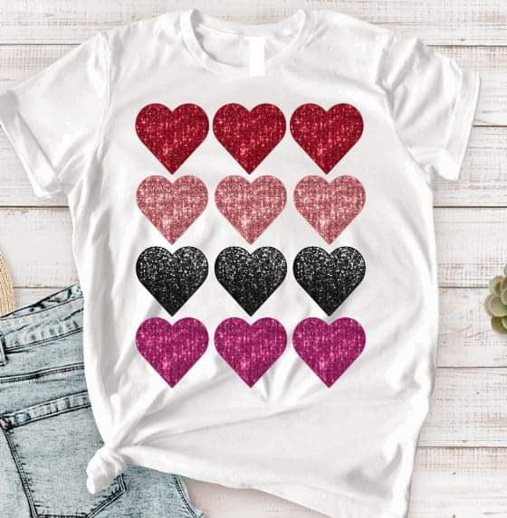 Hearts Stacked - DTF TRANSFER (TD)