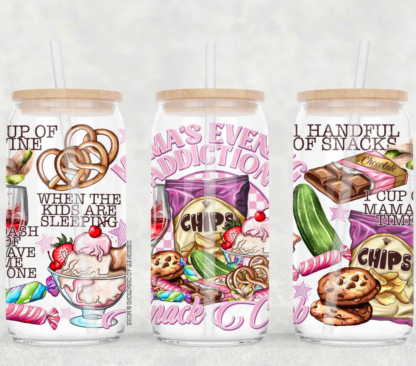 Mama's snack club - UV dtf wrap 16oz libbey : CSC
