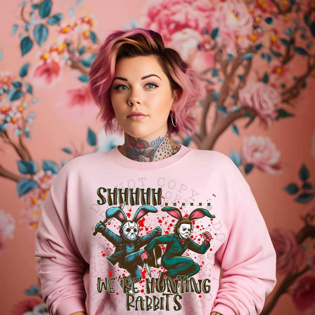 Shhhhh We're Hunting Rabbits - DTF TRANSFER (CST)