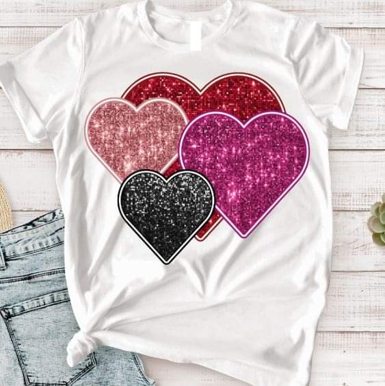 Multiple Color Hearts - DTF TRANSFER (TD)