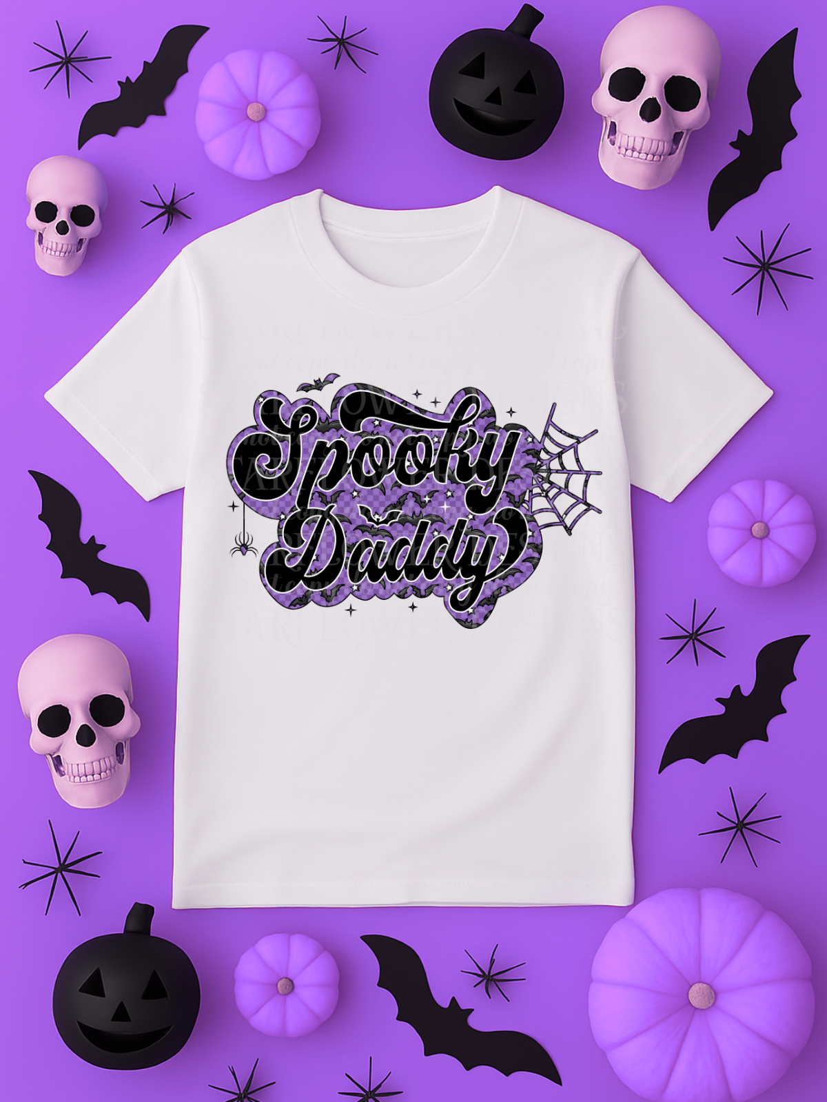 Purple Batty Spooky Mama, Mini, or Daddy (you choose!) - DTF TRANSFER ONLY (SFD JLY25)