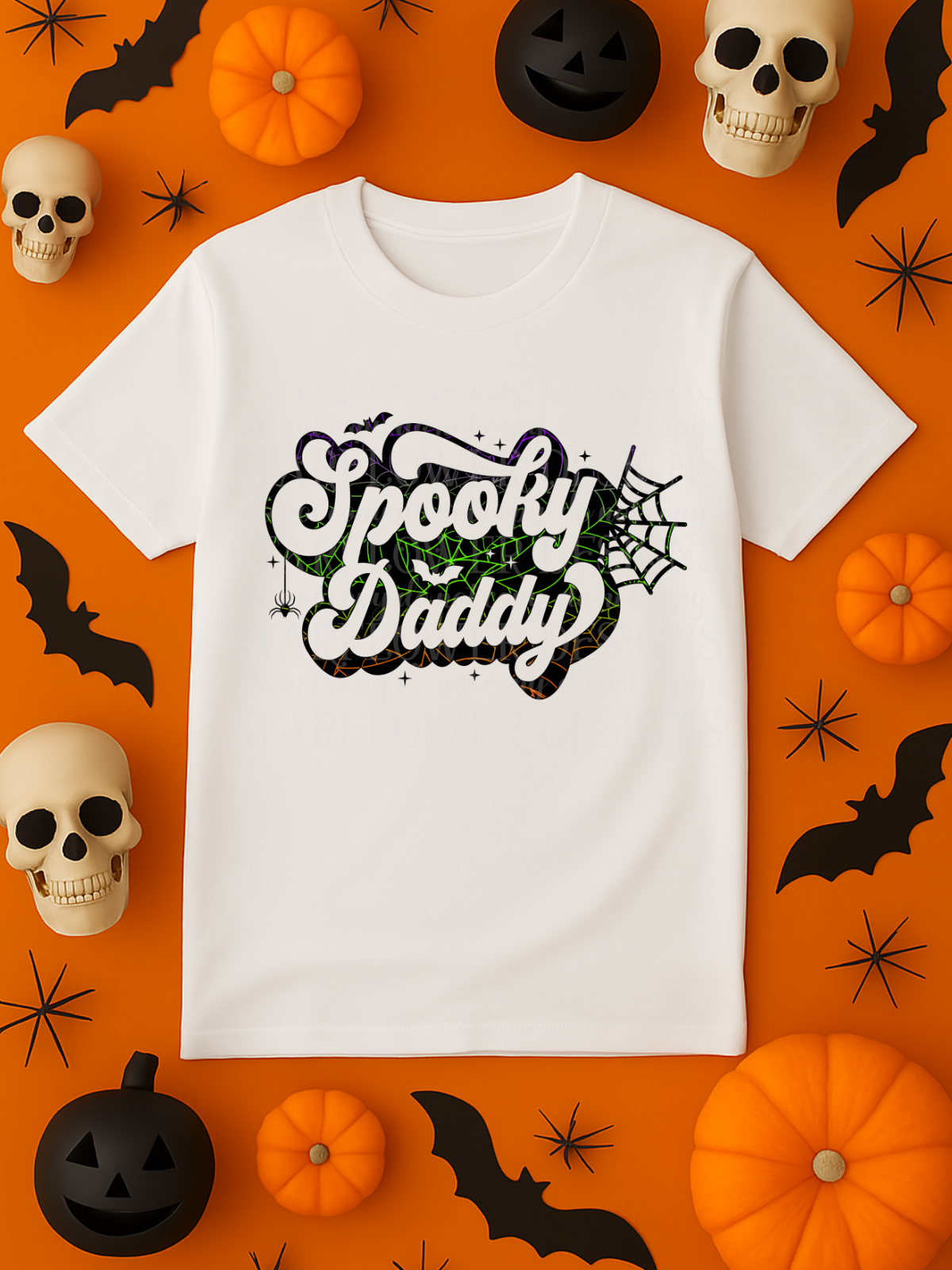 Neon Web Spooky Mama, Mini, or Daddy (you choose!) - DTF TRANSFER ONLY (SFD JLY25)