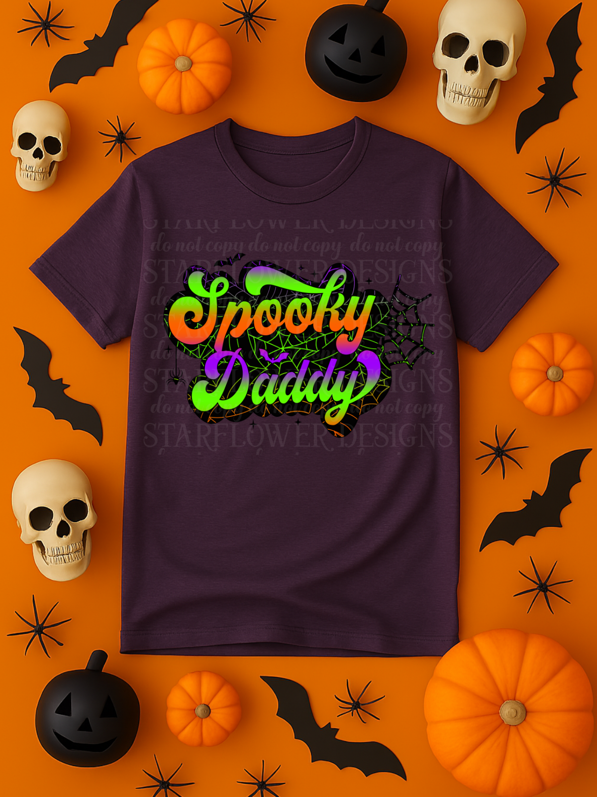 Neon Web Spooky Mama, Mini, or Daddy (you choose!) - DTF TRANSFER ONLY (SFD JLY25)