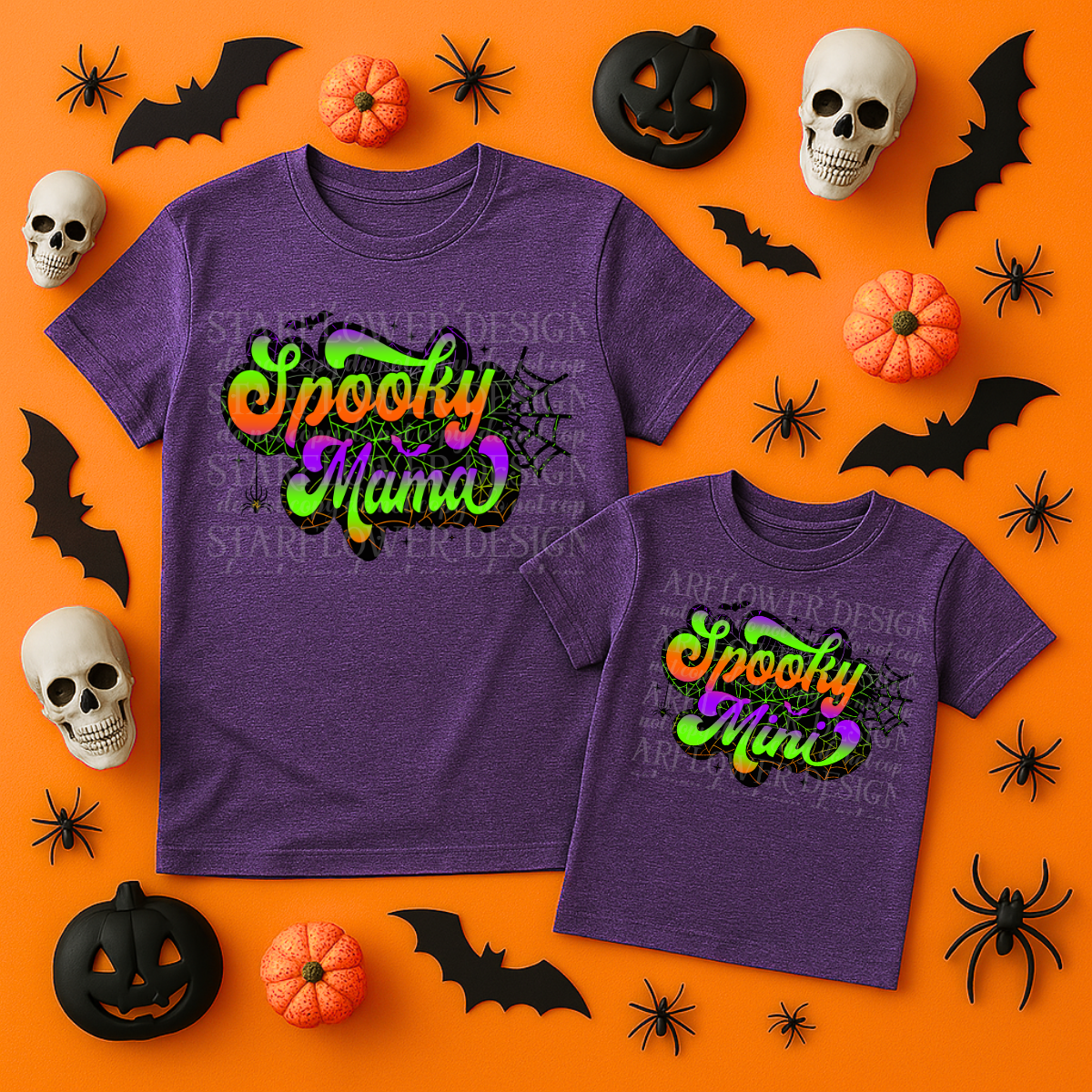 Neon Web Spooky Mama, Mini, or Daddy (you choose!) - DTF TRANSFER ONLY (SFD JLY25)