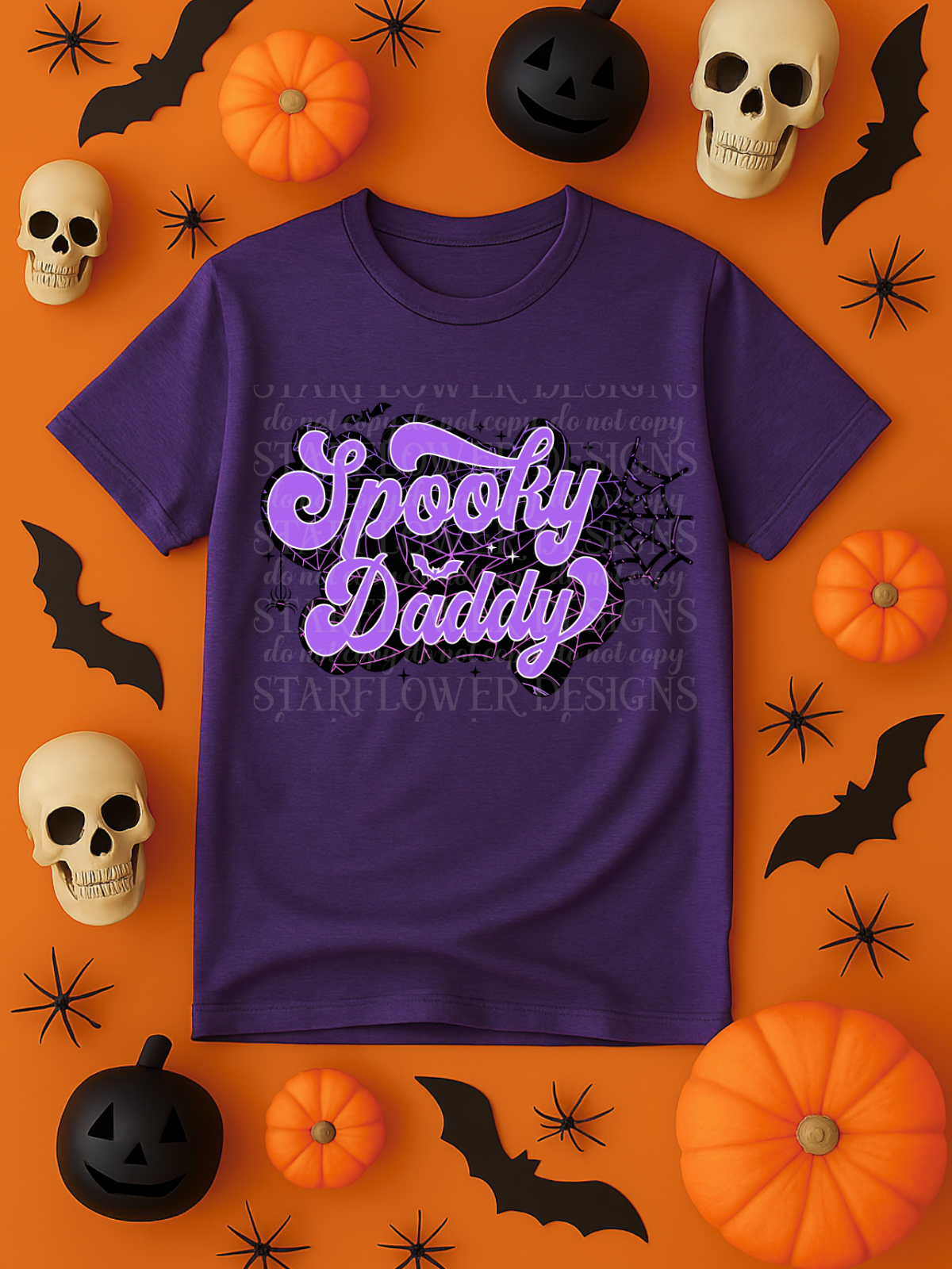 Purple Web Spooky Mama, Mini, or Daddy (you choose!) - DTF TRANSFER ONLY (SFD JLY25)