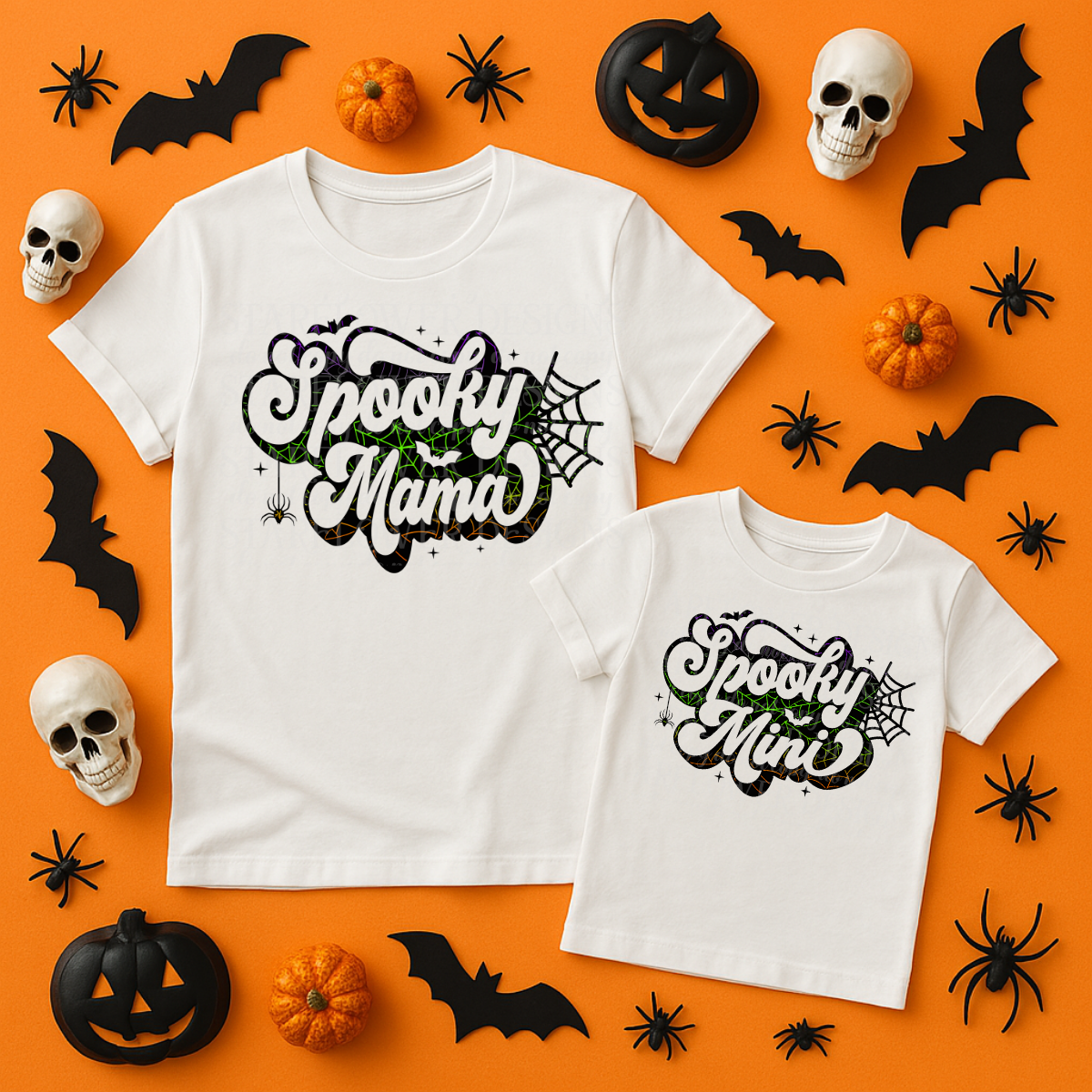 Neon Web Spooky Mama, Mini, or Daddy (you choose!) - DTF TRANSFER ONLY (SFD JLY25)