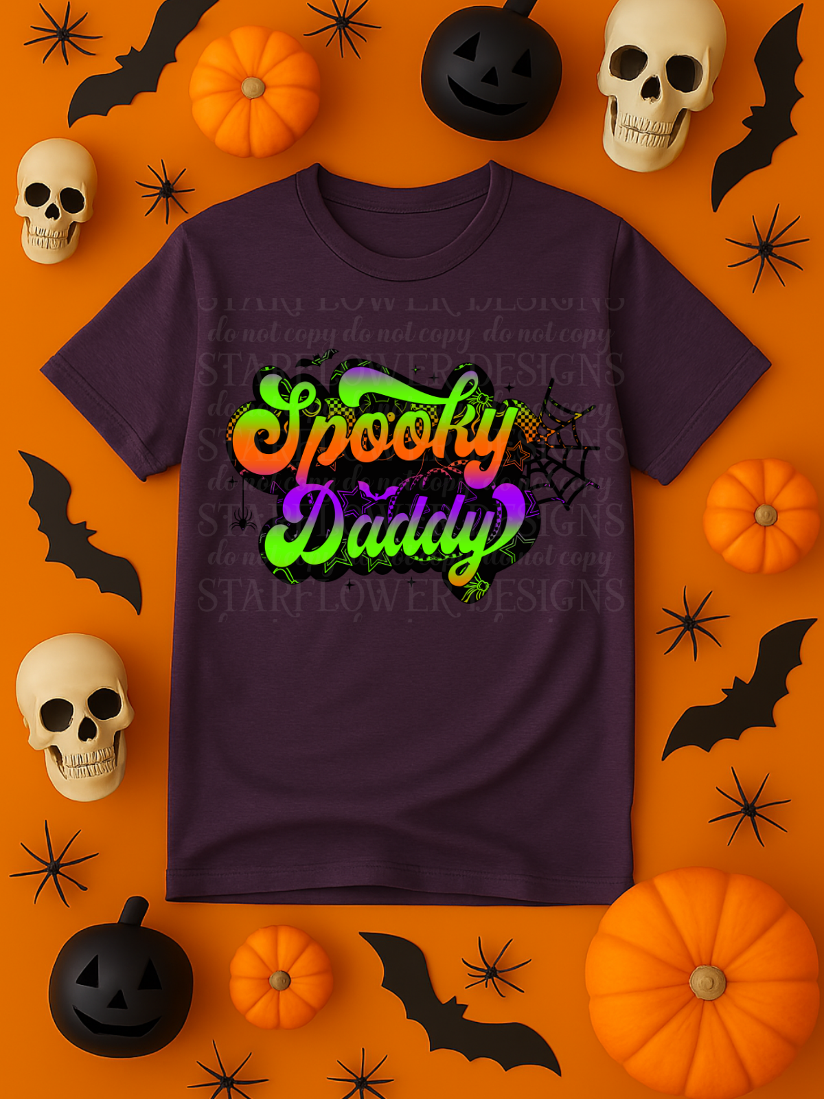Neon Spooky Mama, Mini, or Daddy (you choose!) - DTF TRANSFER ONLY (SFD JLY25)