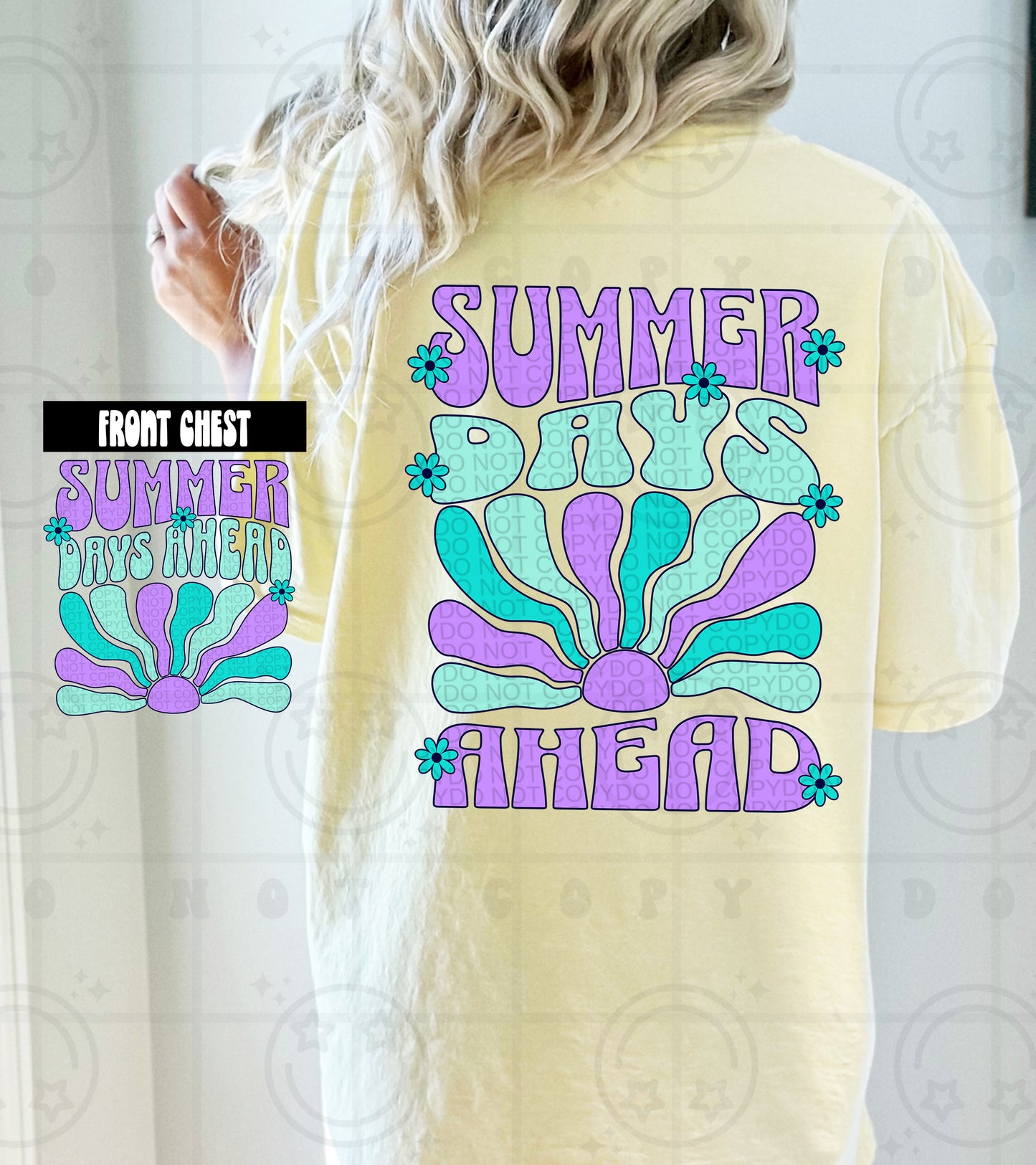 Summer days ahead retro floral - DTF TRANSFER (HWDMY25)