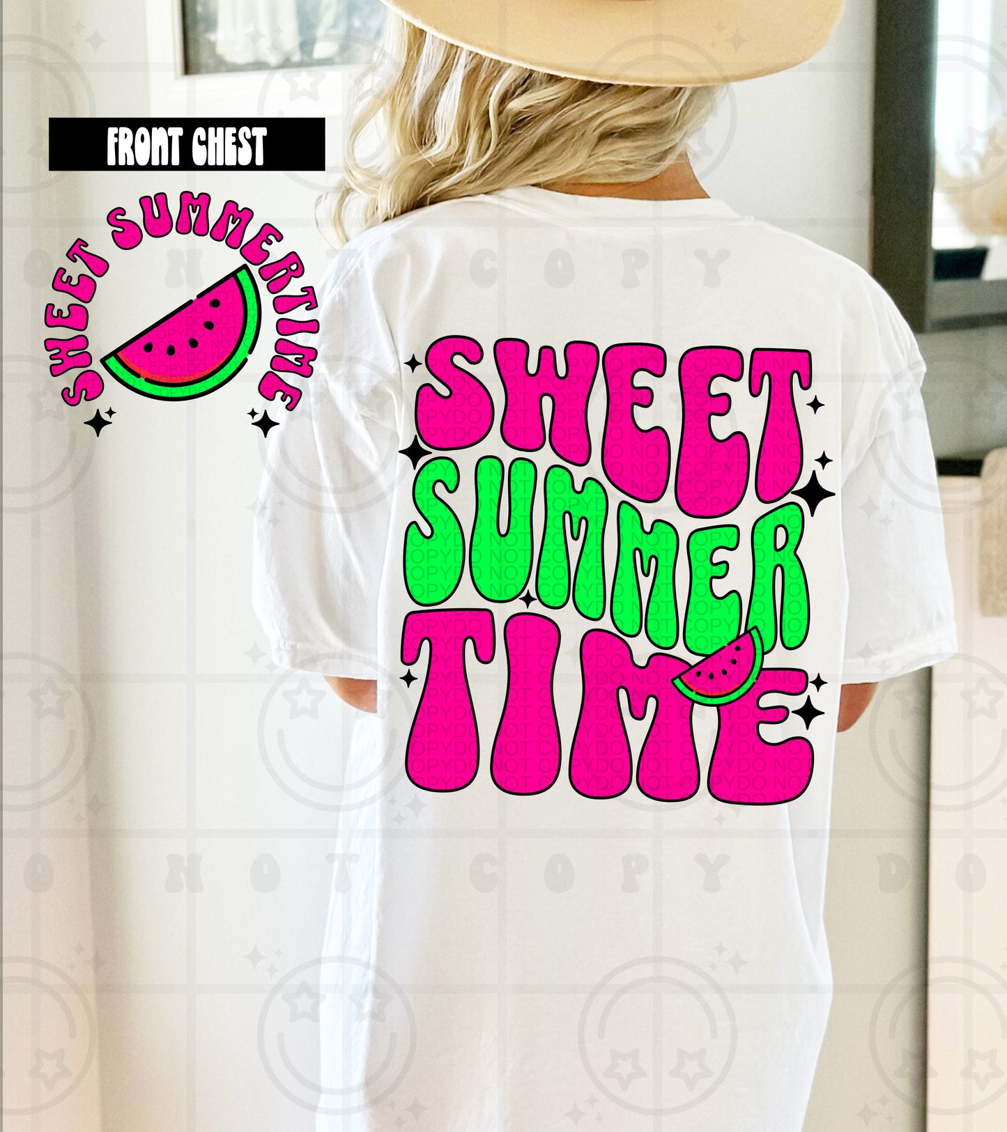 Sweet summer time watermelon - DTF TRANSFER (HWDMY25)