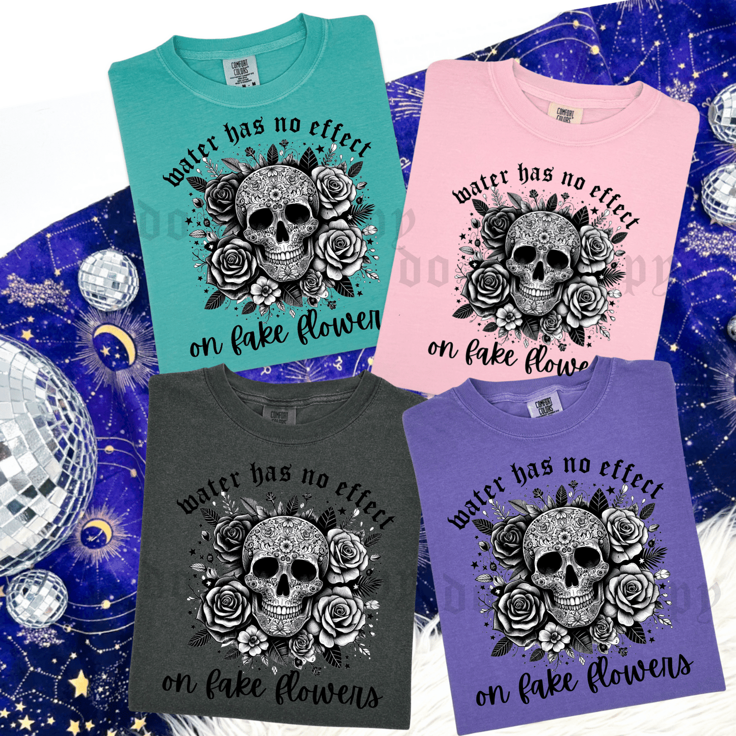 Water has no effect on fake flowers skellie - DTF TRANSFER