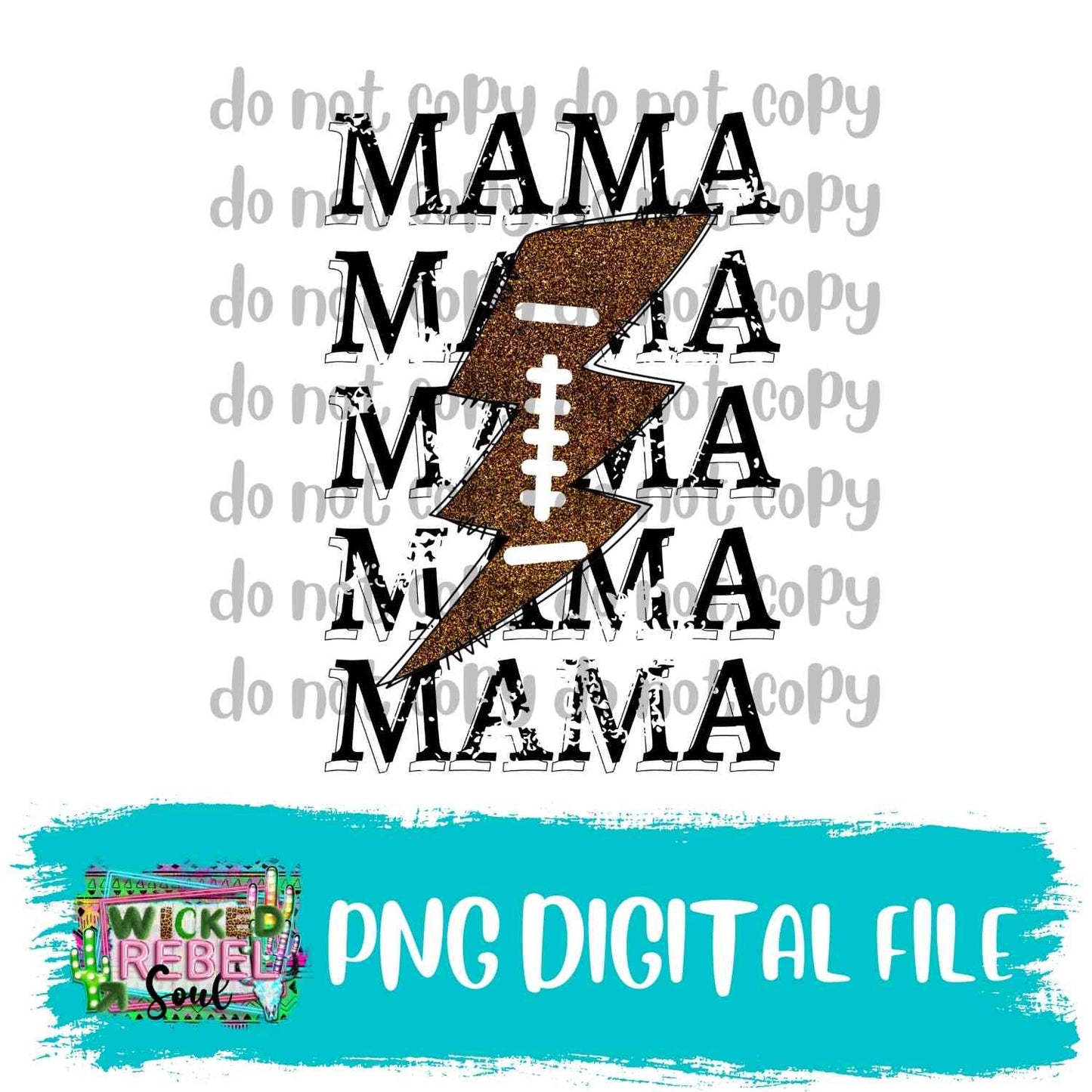 Football Mama repeating PNG