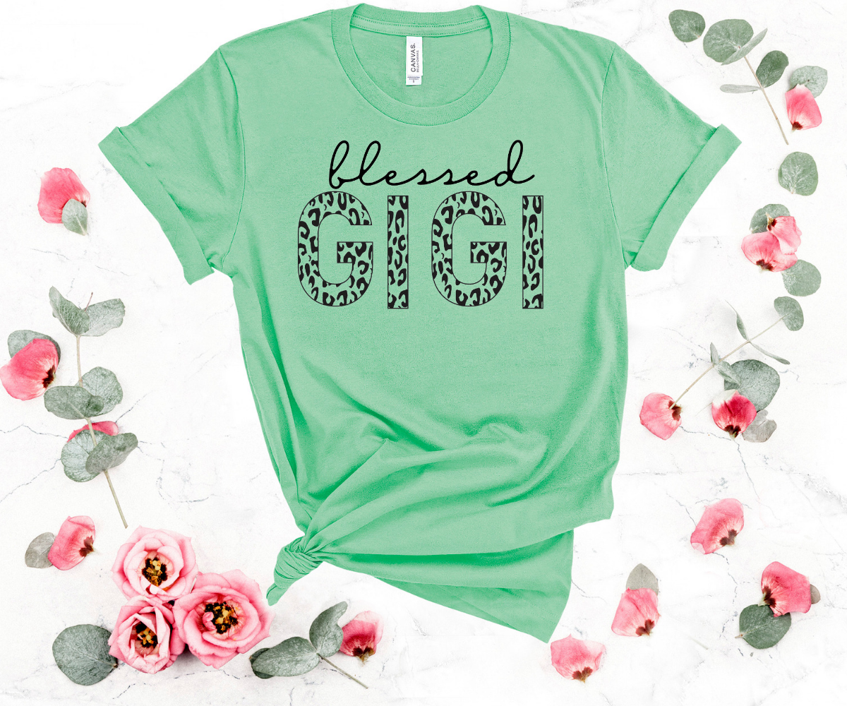 Cow print Blessed Gigi black TRANSFER ONLY