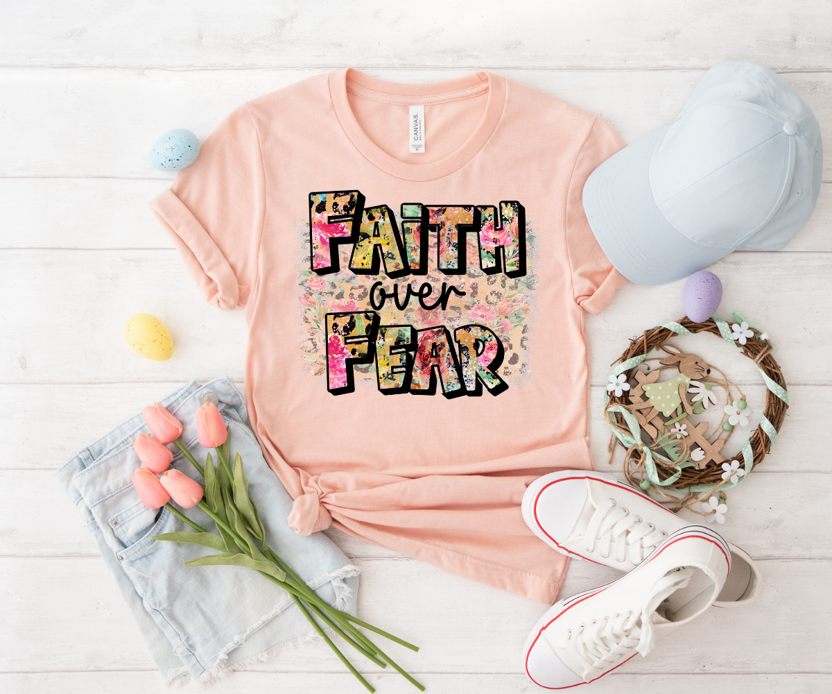 Faith Over Fear - Leopard/Paint Splash TRANSFER ONLY