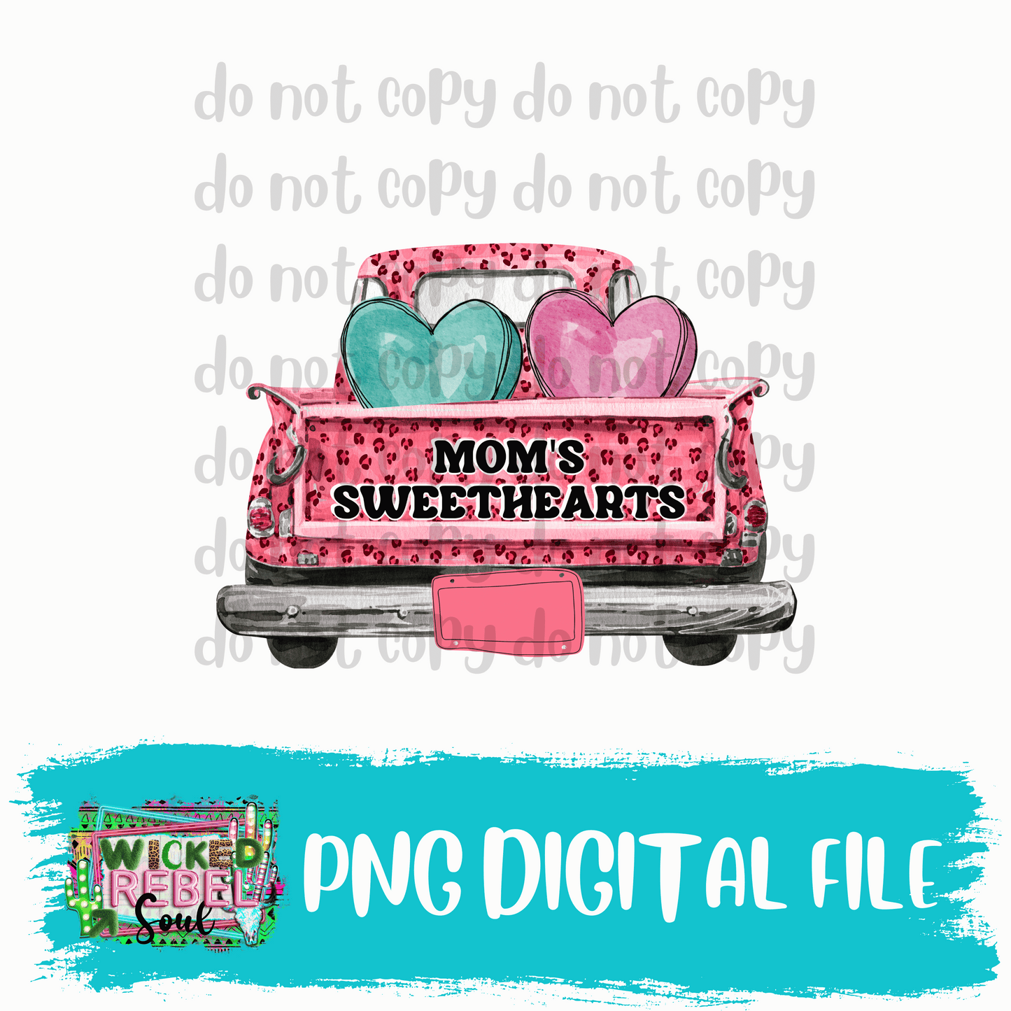 Moms sweethearts vintage truck PNG