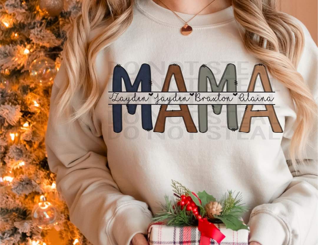 MAMA with kids names TRANSFER ONLY