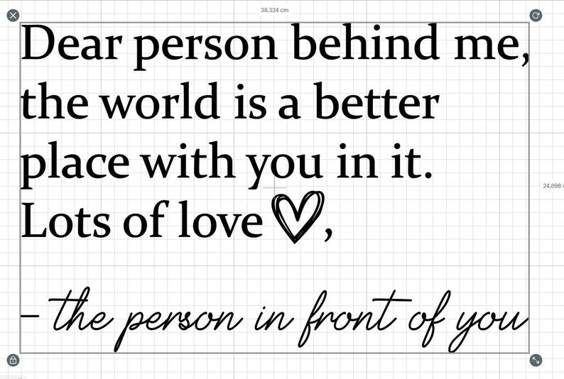 Dear Person Behind Me TRANSFER ONLY