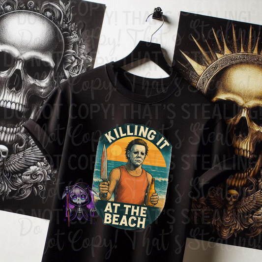 Killin it at the beach - DTF TRANSFER (Spooky Summer Collab)