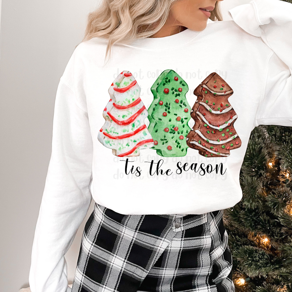 Water color snack cakes tis the season - DTF TRANSFER ONLY