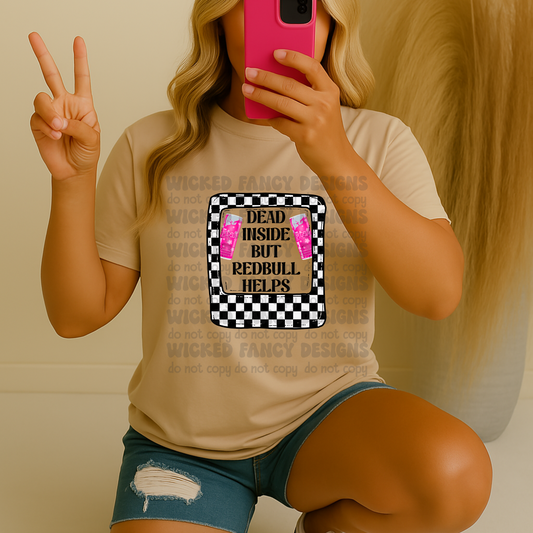 Dead inside but pink RB helps - DTF TRANSFER (WFD)