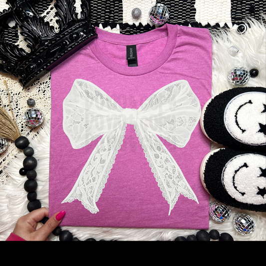 White lace bow - DTF TRANSFER (WFD Sept25)