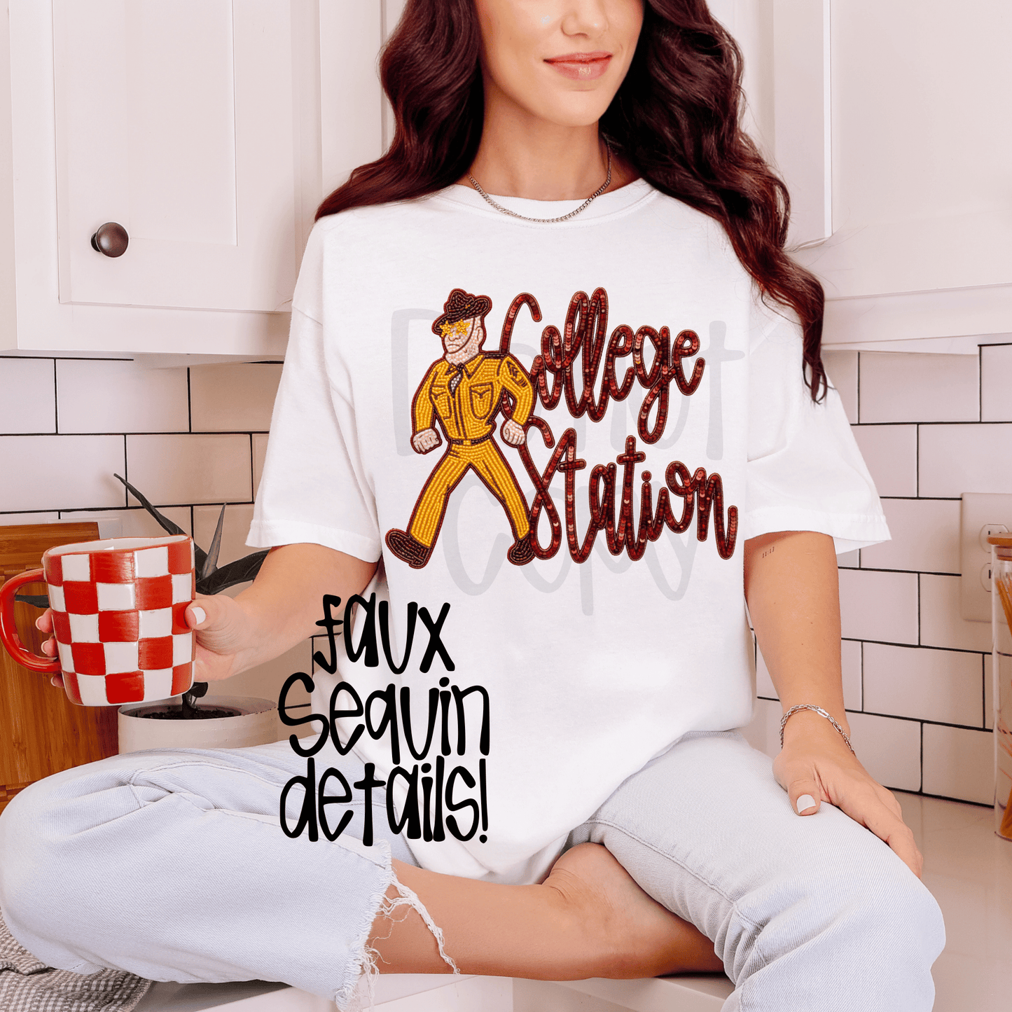 College station : extra faux sequin - DTF TRANSFER (SYM)