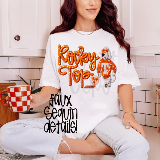 Rocky top vols : extra faux sequin - DTF TRANSFER (SYM)